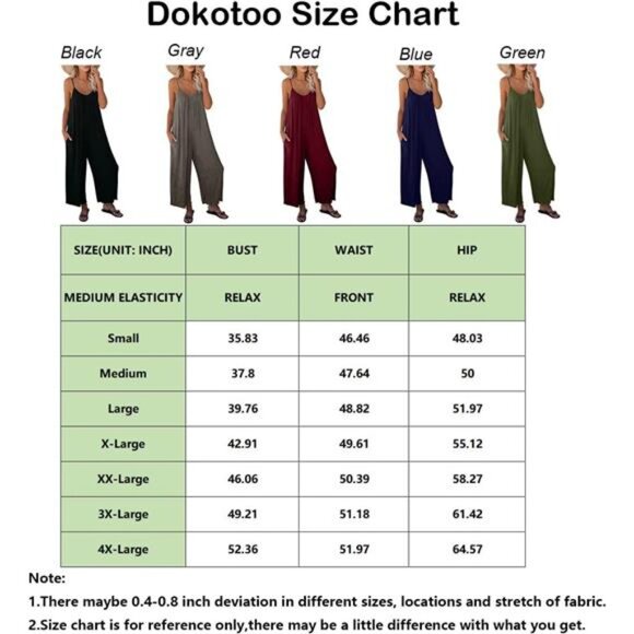 Women's Loose Sleeveless Jumpsuit – Adjustable Spaghetti Straps - Picture 7 of 7